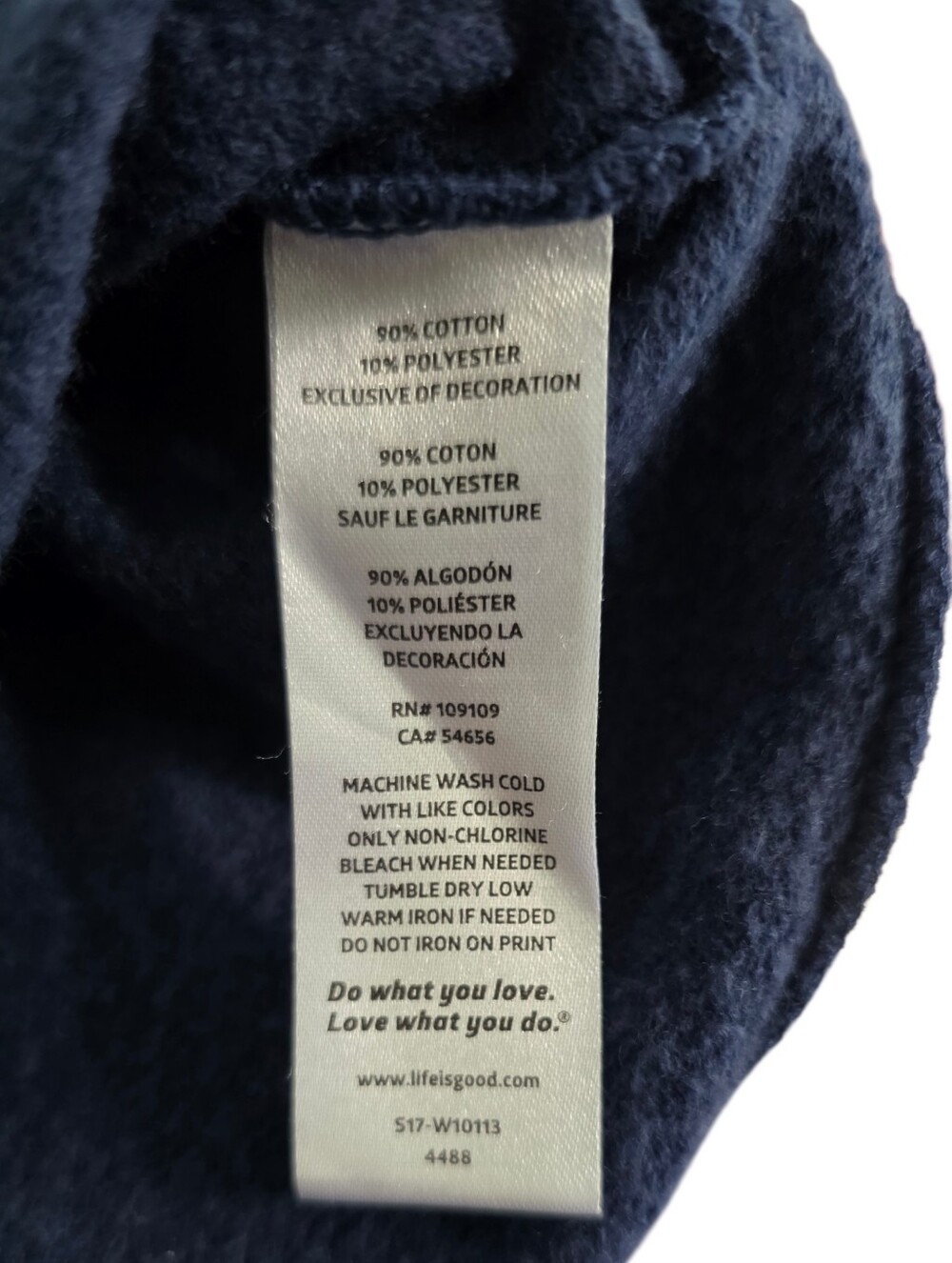 Life Is Good Small Navy Blue Sun Graphic Crewneck Casual Cozy Sweatshirt - Picture 9 of 9